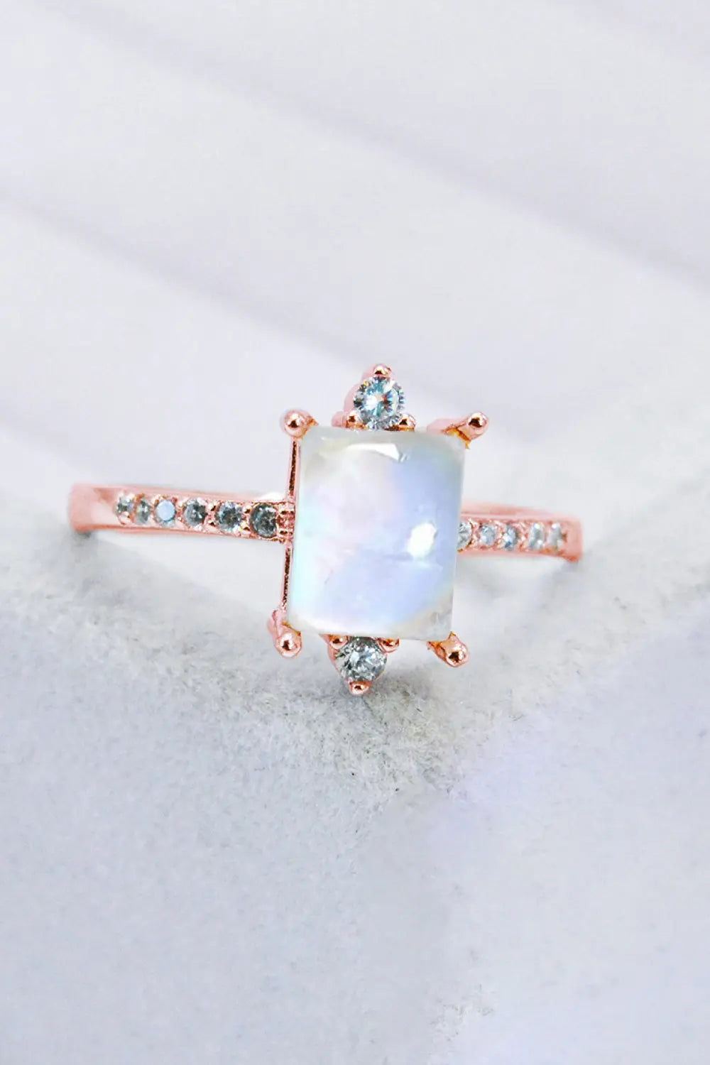 Lovcia 925 Sterling Silver Square Moonstone Ring-Rings-Moonstone-6-Moonstone