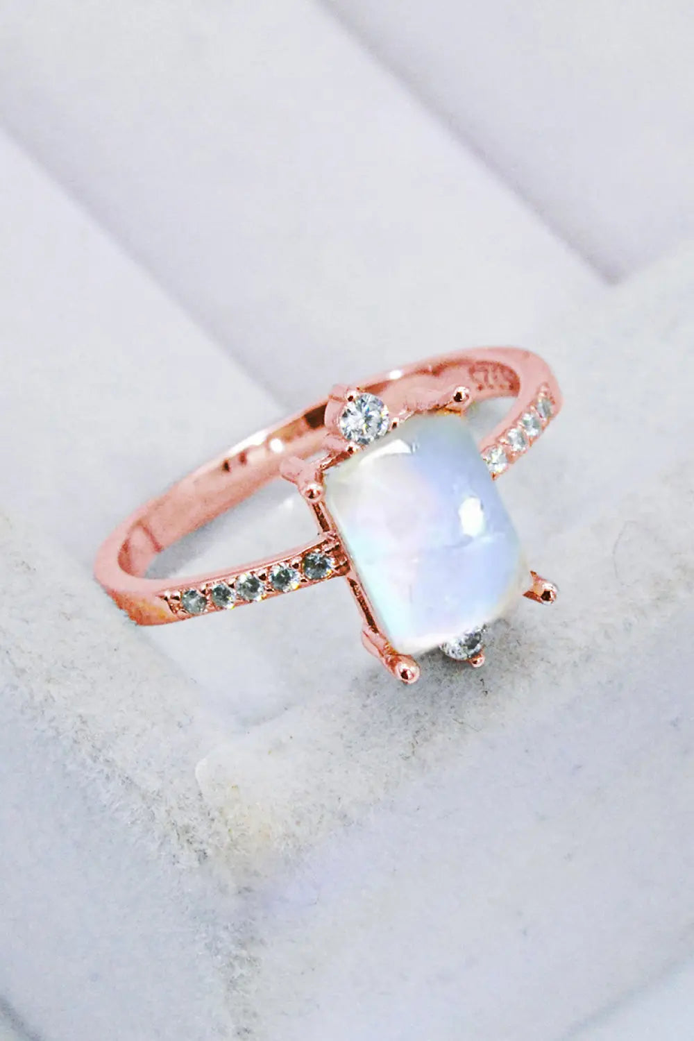 Lovcia 925 Sterling Silver Square Moonstone Ring-Rings-Moonstone-6-Moonstone