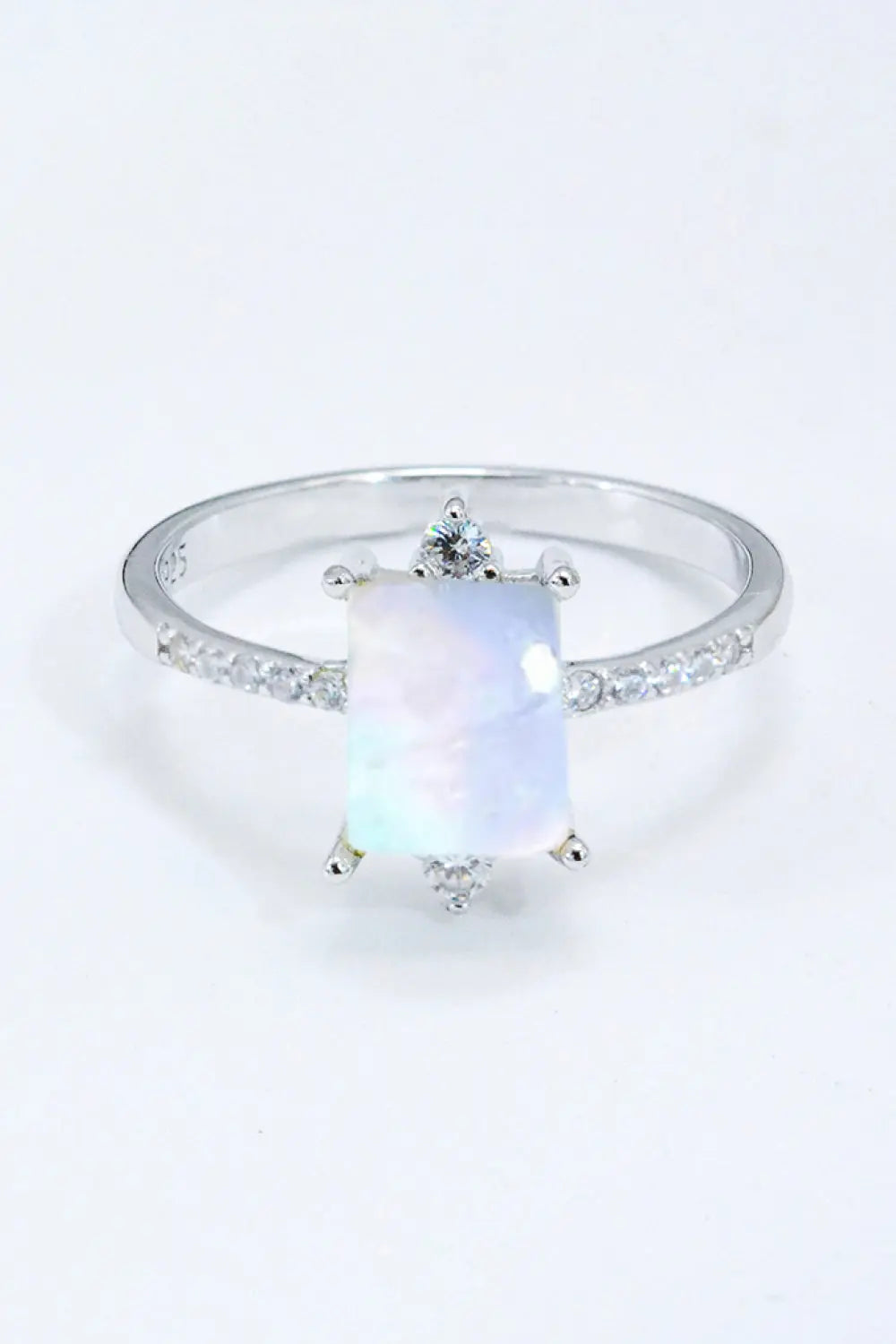 Lovcia 925 Sterling Silver Square Moonstone Ring-Rings-Moonstone-6-Moonstone