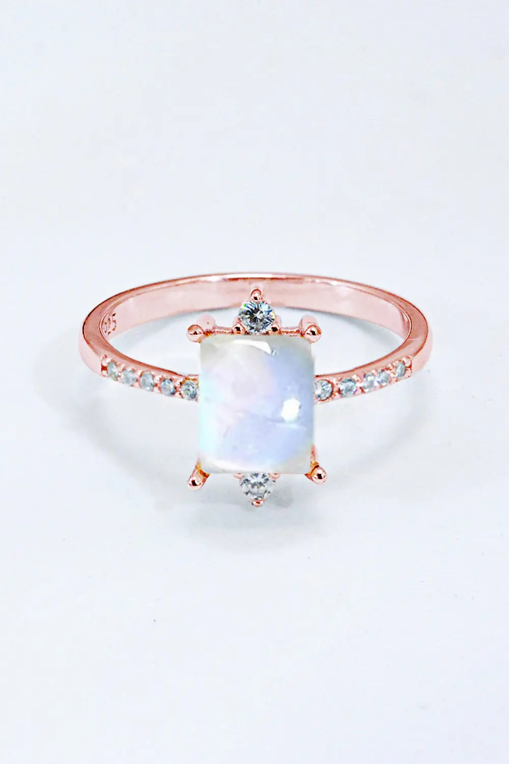 Lovcia 925 Sterling Silver Square Moonstone Ring-Rings-Rose Gold-6-Rose Gold