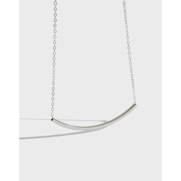 Lovcia 925 Sterling Silver Square Tube Necklace 39 to 44 cm-Necklaces-Rhodium-Rhodium