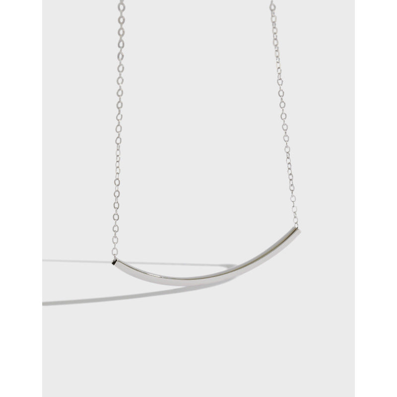 Lovcia 925 Sterling Silver Square Tube Necklace 39 to 44 cm-Necklaces-Rhodium-Rhodium