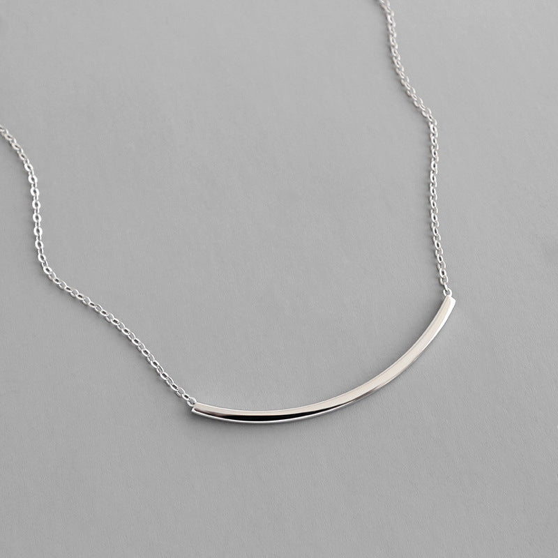 Lovcia 925 Sterling Silver Square Tube Necklace 39 to 44 cm-Necklaces-Rhodium-Rhodium
