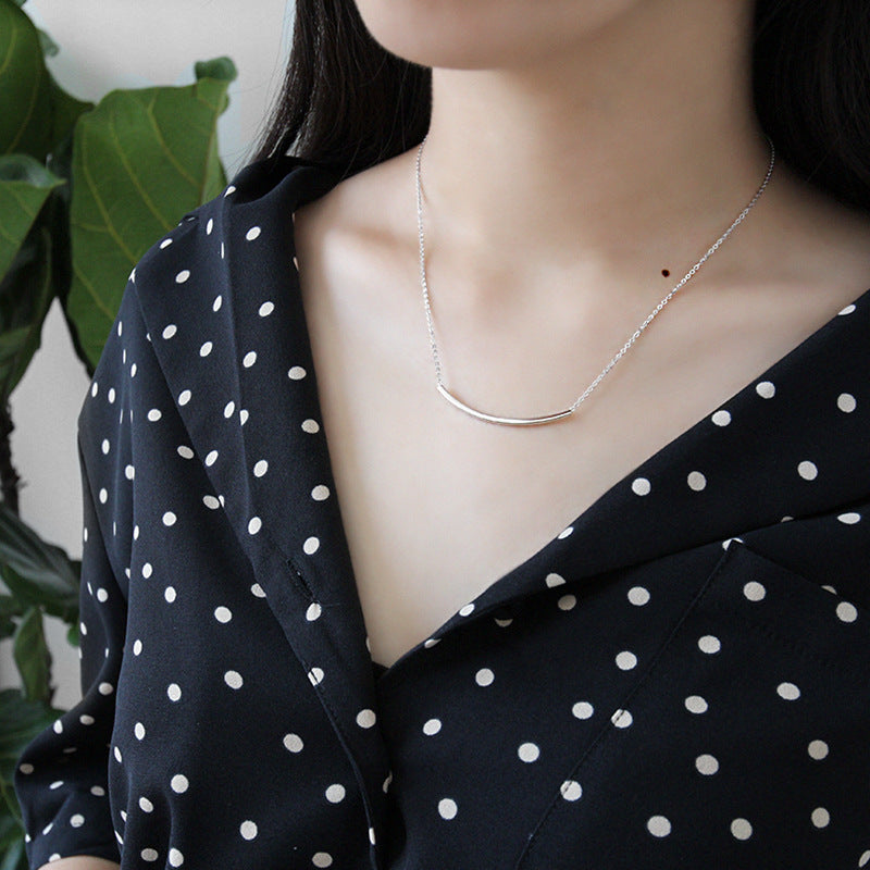 Lovcia 925 Sterling Silver Square Tube Necklace 39 to 44 cm-Necklaces-Rhodium-Rhodium
