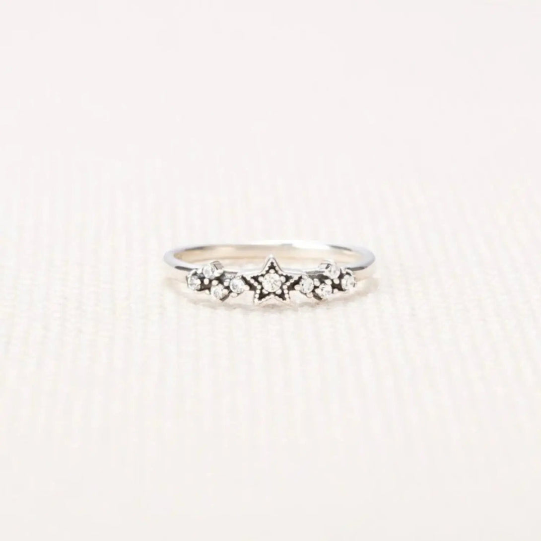 Lovcia 925 Sterling Silver Star Ring-Rings-Silver-6-Silver