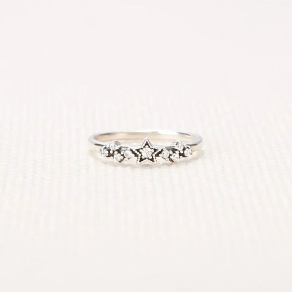 Lovcia 925 Sterling Silver Star Ring-Rings-Silver-6-Silver