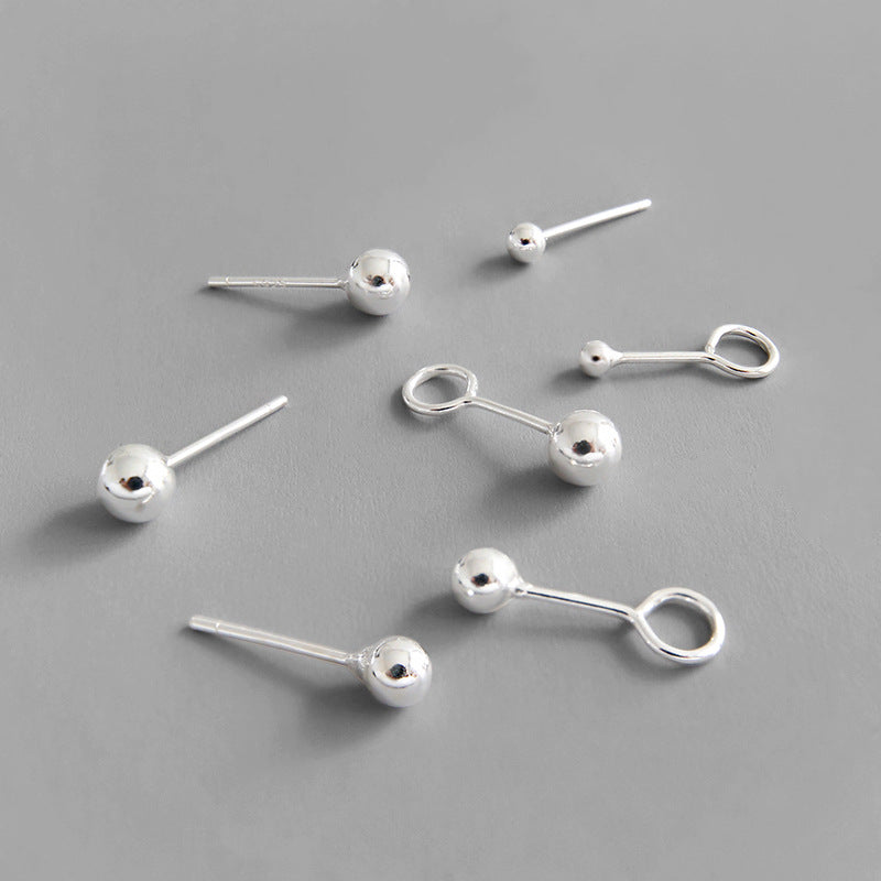 Lovcia 925 Sterling Silver Stud Earrings 5mm Bean Ball-Earrings-5mm-S925-