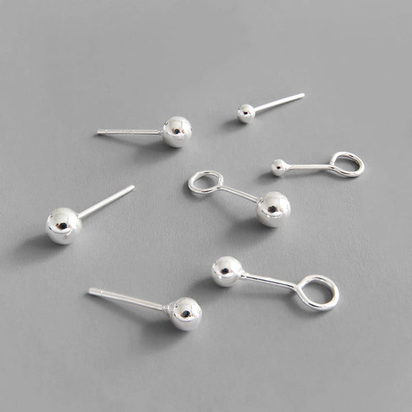 Lovcia 925 Sterling Silver Stud Earrings 5mm Bean Ball-Earrings-5mm-S925-