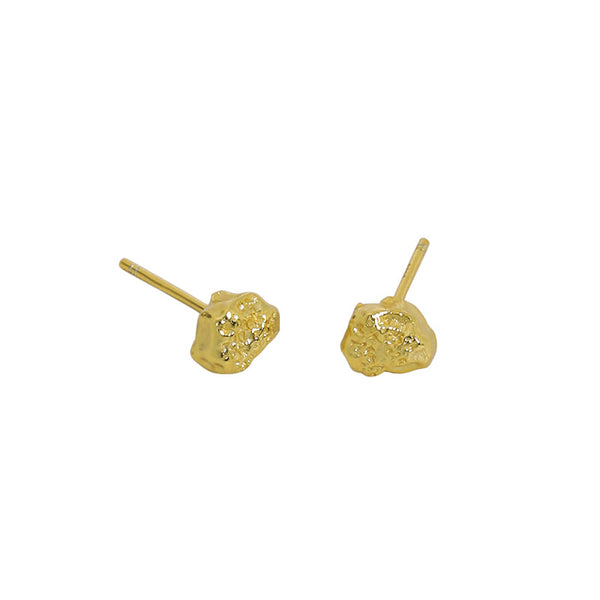 Lovcia 925 Sterling Silver Stud Earrings Gold Tone 5.3mm-Earrings-Yellow Gold-