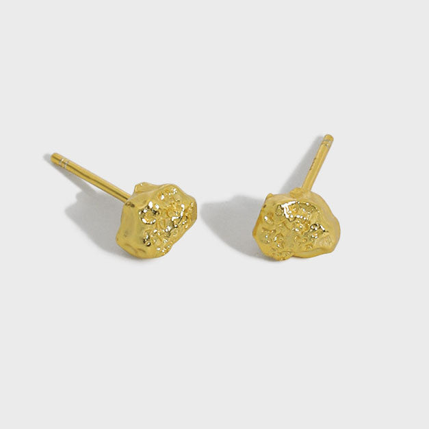 Lovcia 925 Sterling Silver Stud Earrings Gold Tone 5.3mm-Earrings-Yellow Gold-