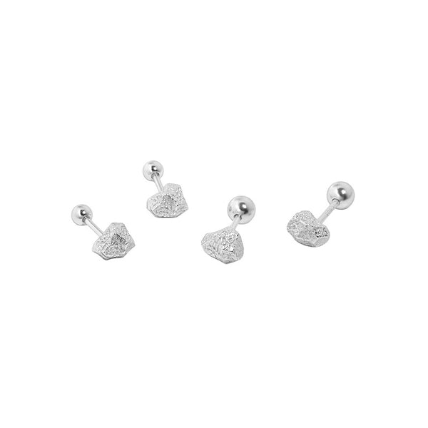 Lovcia 925 Sterling Silver Stud Earrings Irregular Beads-Earrings-Yellow Gold & 4mm Beads Earring Back-
