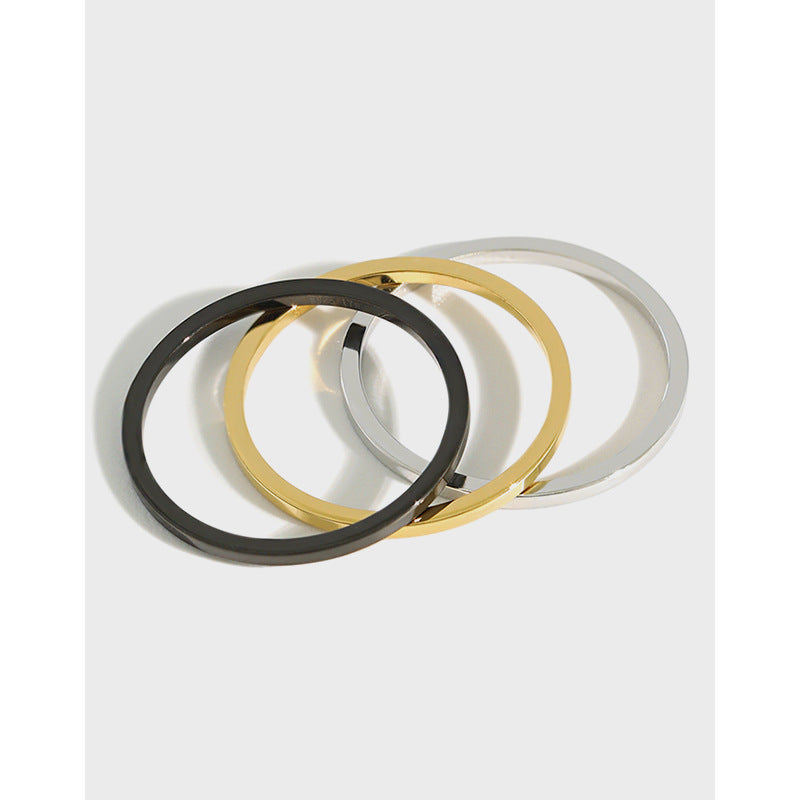 Lovcia 925 Sterling Silver Tail Ring Gold Tone Plated-Rings-Black Gold-US 4-Black Gold