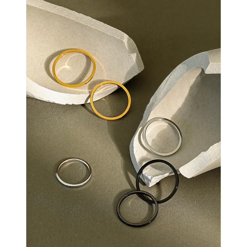 Lovcia 925 Sterling Silver Tail Ring Gold Tone Plated-Rings-Black Gold-US 4-Black Gold