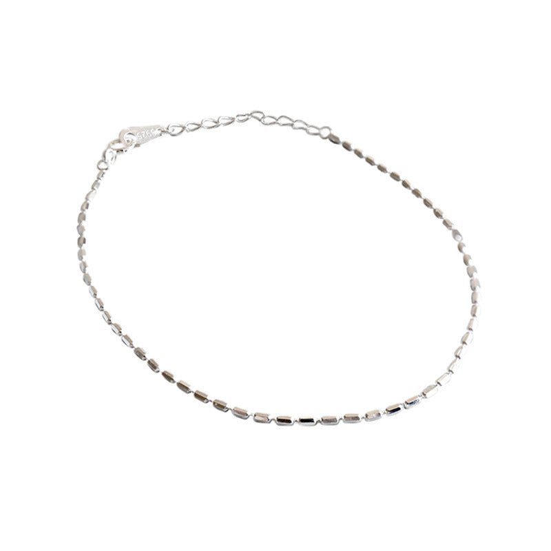 Lovcia 925 Sterling Silver Tube Beads Bracelet 160mm-Bracelets-Rhodium-Rhodium