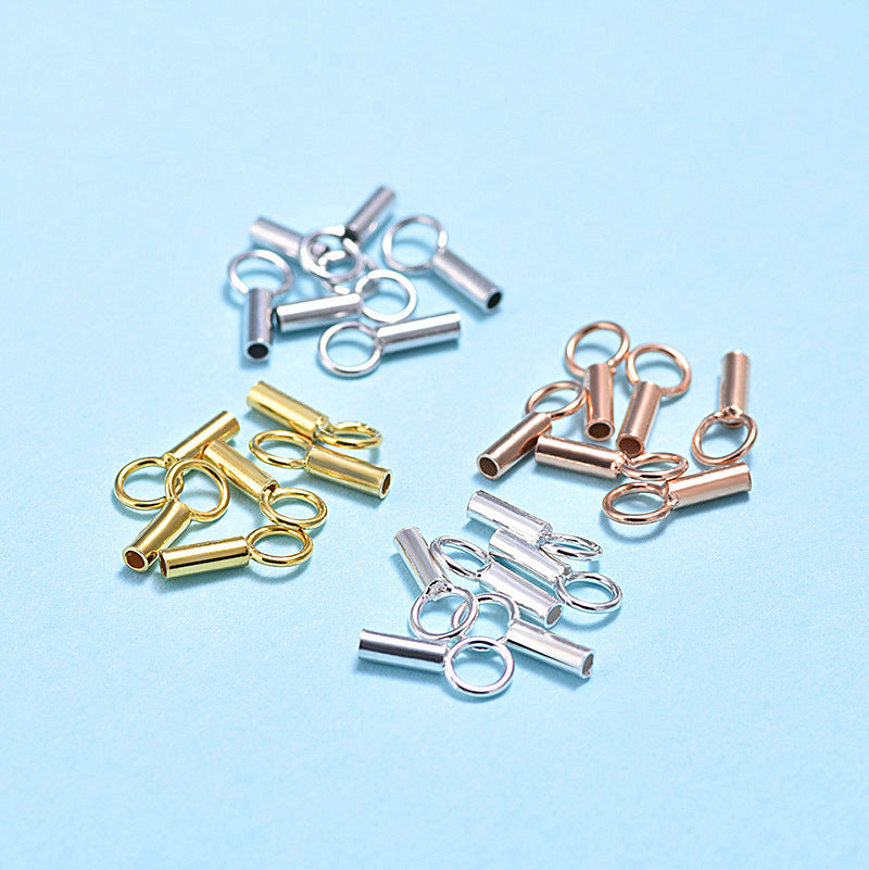 Lovcia 925 Sterling Silver Tube Crimp Beads Gold Kit-Jewelry Making Kits-No Plating-No Plating