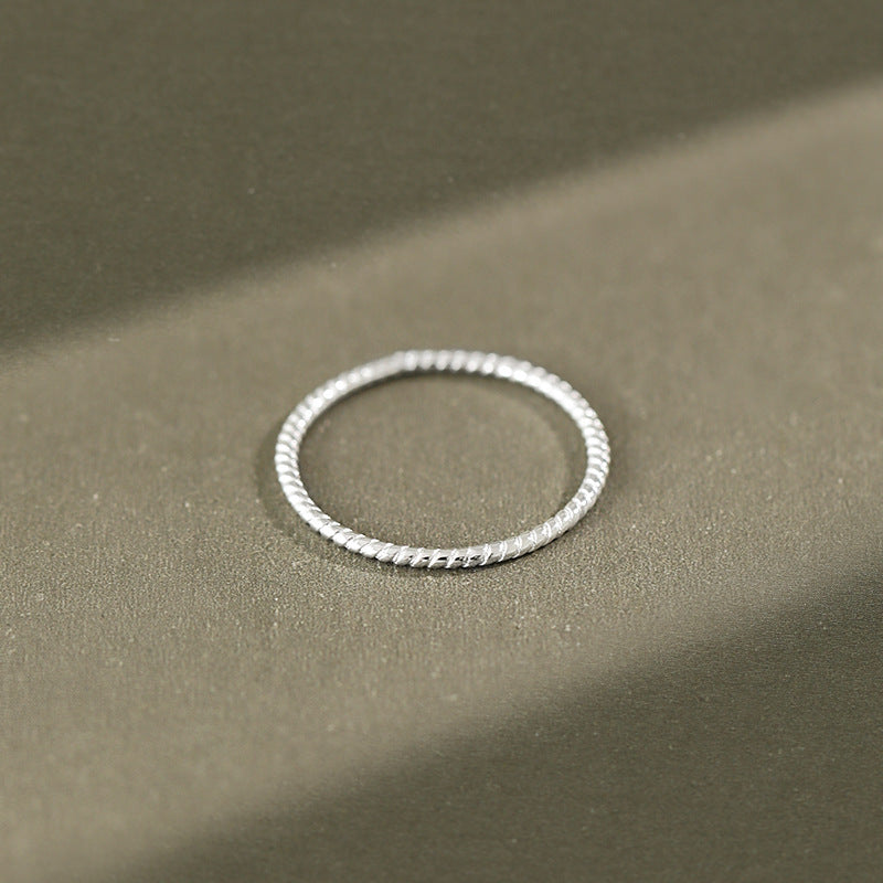 Lovcia 925 Sterling Silver Twisted Adjustable Ring-Rings-US 10-US 10