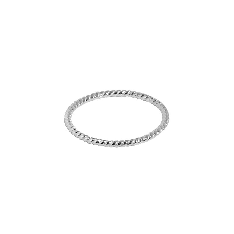 Lovcia 925 Sterling Silver Twisted Adjustable Ring-Rings-US 10-US 10