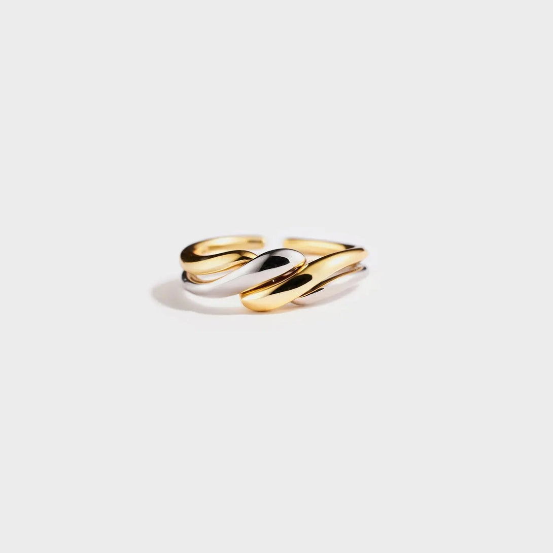Lovcia 925 Sterling Silver Twisted Open Ring-Rings-Gold-7-Gold