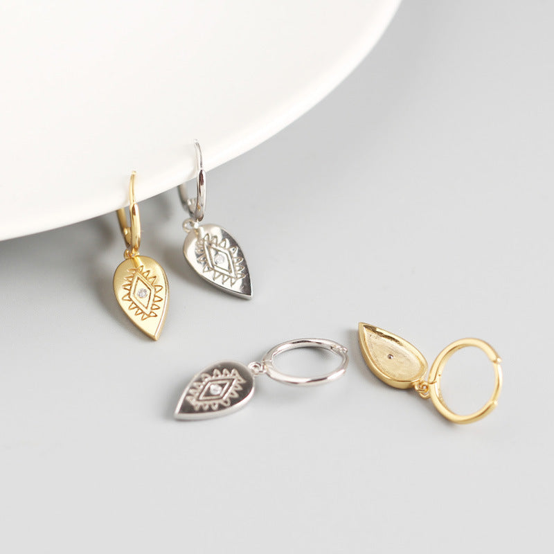 Lovcia 925 Sterling Silver Waterdrop CZ Earrings Gold-Silver-Silver