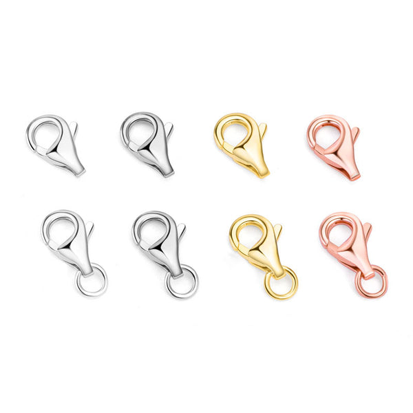 Lovcia 925 Sterling Silver Waterdrop DIY Clasp Gold Tone-Jewelry Making Kits-Rose Gold-8mm Clasp + 3.5mm Circle-Rose Gold