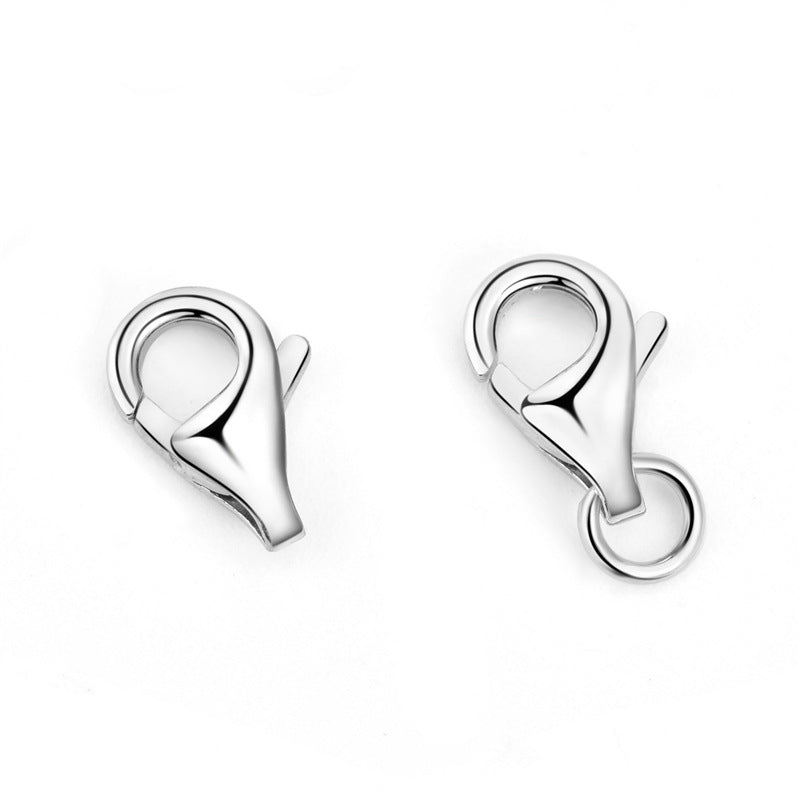 Lovcia 925 Sterling Silver Waterdrop DIY Clasp Gold Tone-Jewelry Making Kits-Rose Gold-8mm Clasp + 3.5mm Circle-Rose Gold