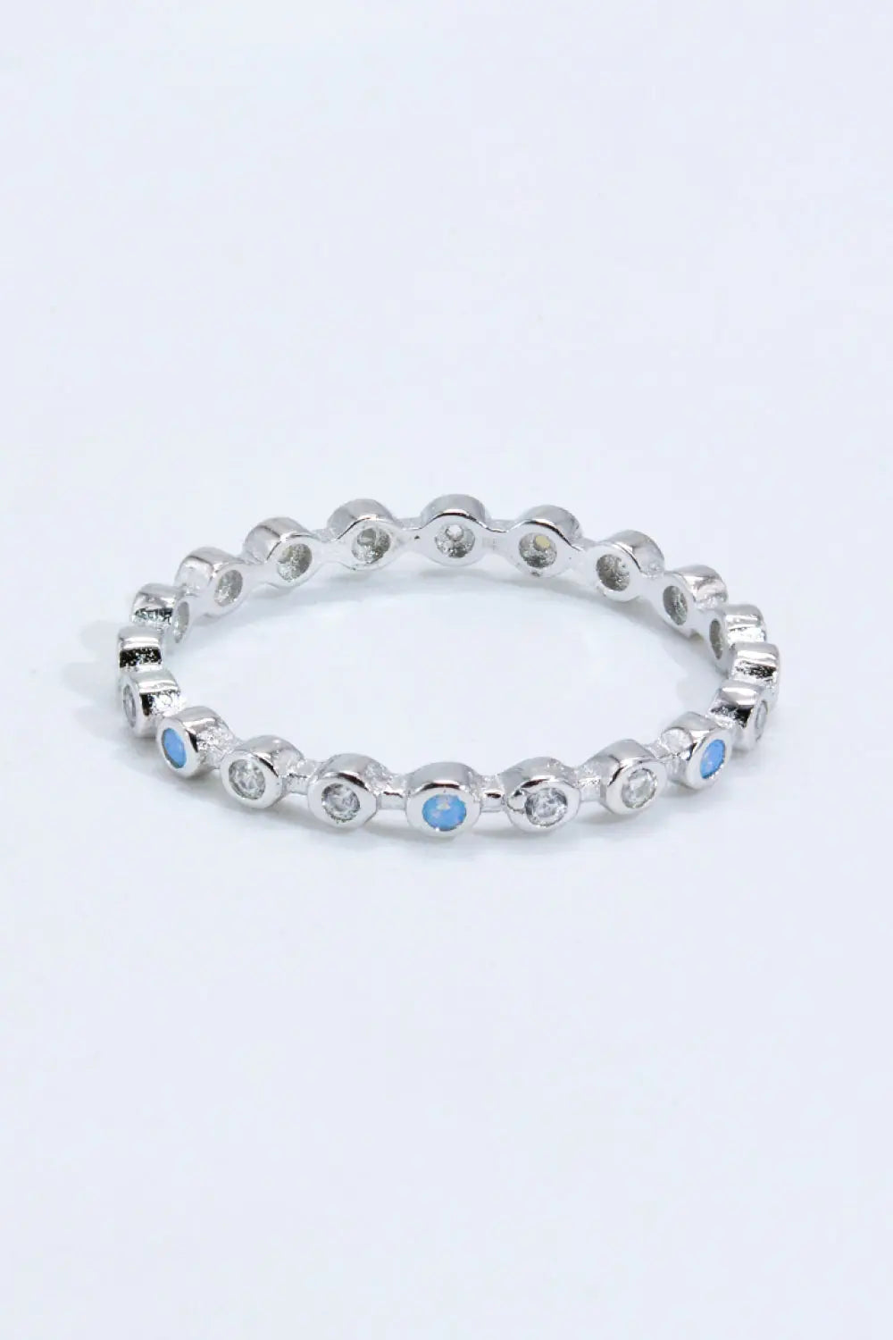 Lovcia 925 Sterling Silver Zircon and Natural Moonstone Ring-Rings-Moonstone-6-Moonstone