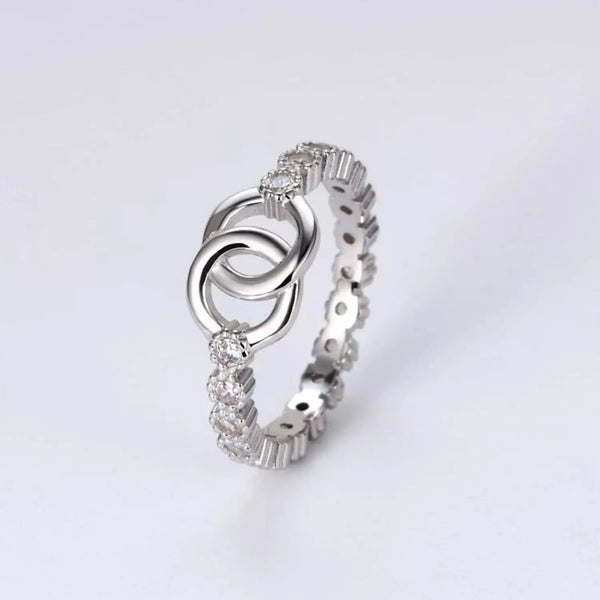 Lovcia 925 Sterling Silver Zircon Ring-Rings-Silver-5-Silver