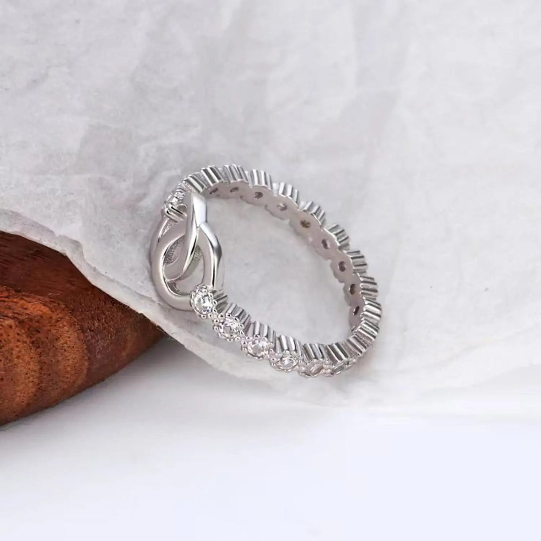 Lovcia 925 Sterling Silver Zircon Ring-Rings-Silver-5-Silver