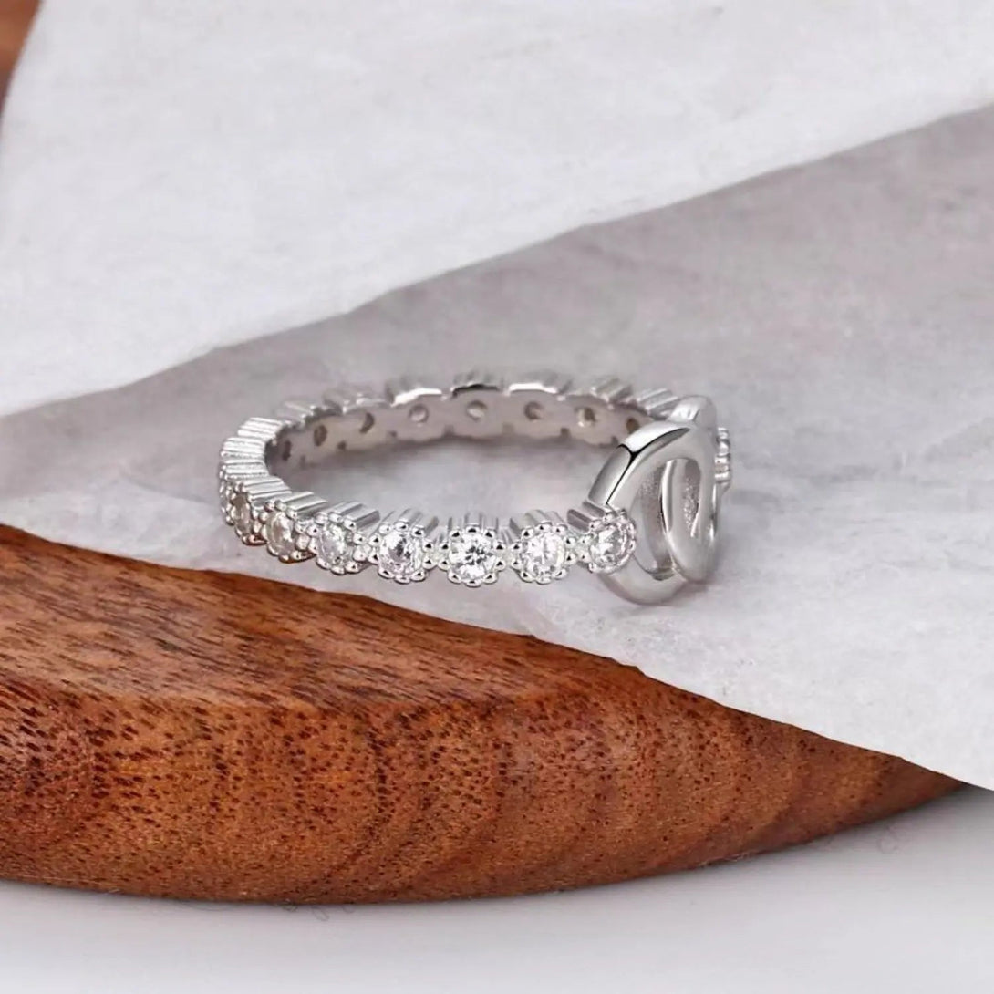 Lovcia 925 Sterling Silver Zircon Ring-Rings-Silver-5-Silver