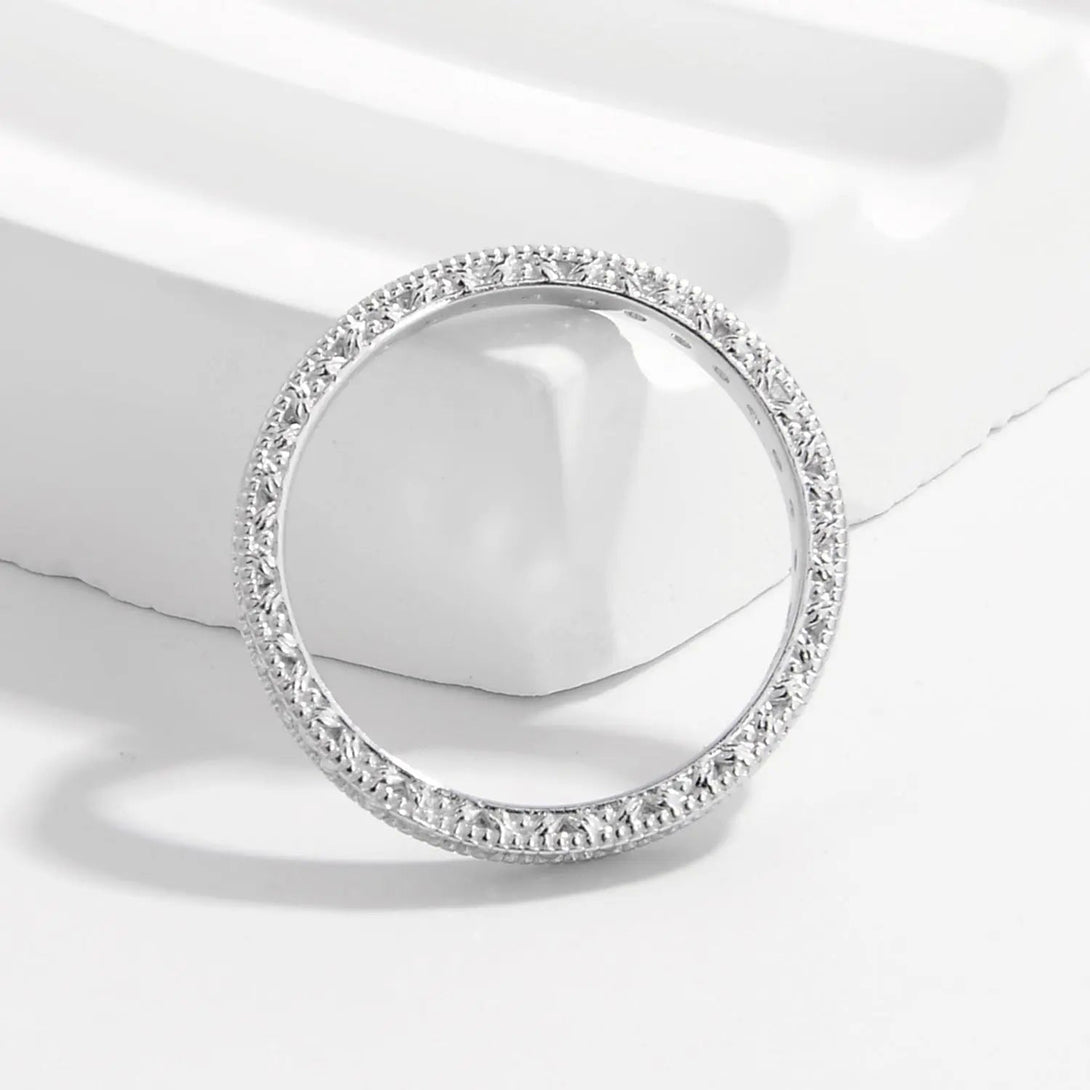 Lovcia 925 Sterling Silver Zircon Ring-Rings-Silver-6-Silver