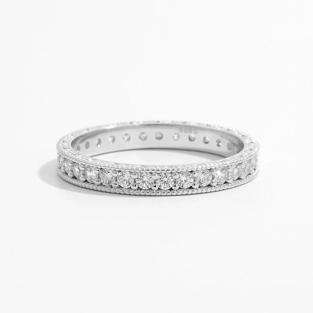 Lovcia 925 Sterling Silver Zircon Ring-Rings-Silver-6-Silver