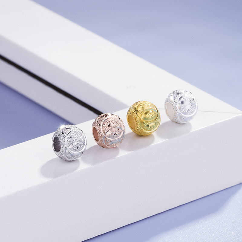 Lovcia 9mm Circle Beads 3.3mm Hole 925 Silver Gold Plated-Jewelry Making Kits-Yellow Gold-8MM-Yellow Gold
