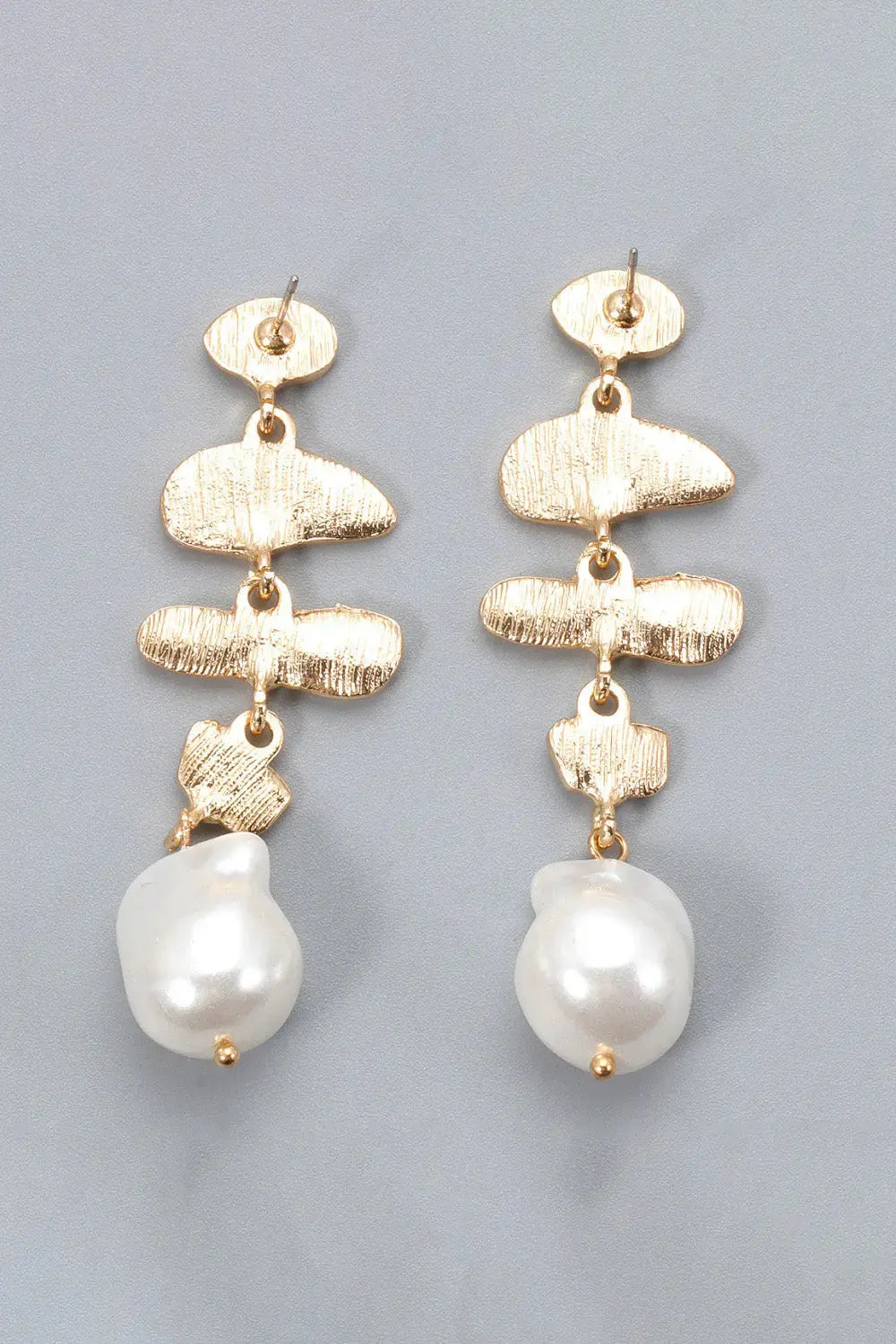 Lovcia Abnormal Shape Zinc Alloy Synthetic Pearl Dangle Earrings-Earrings-Multicolor-One Size-Multicolor