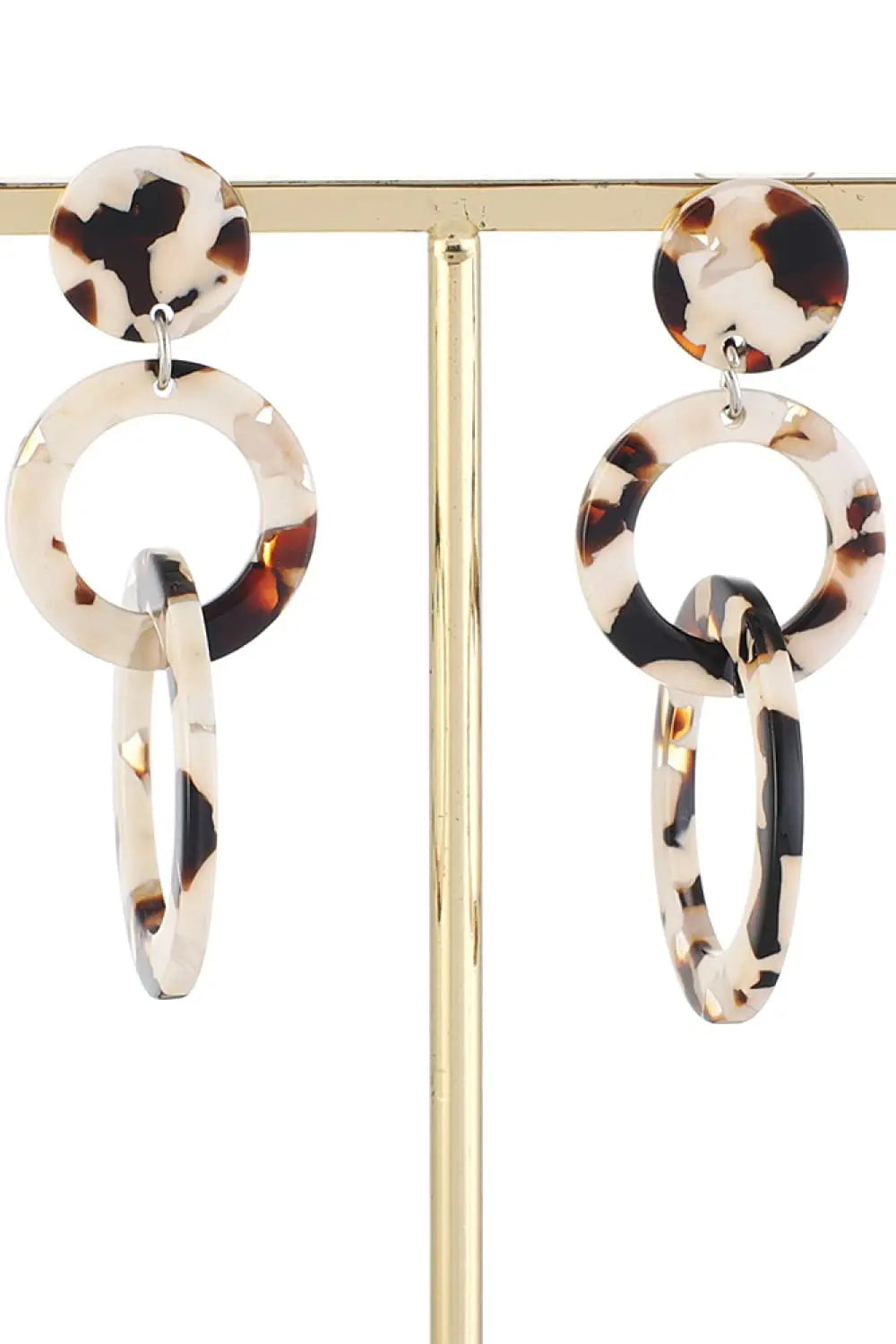 Lovcia Acrylic Double-Hoop Earrings-Earrings-Beige-One Size-Beige