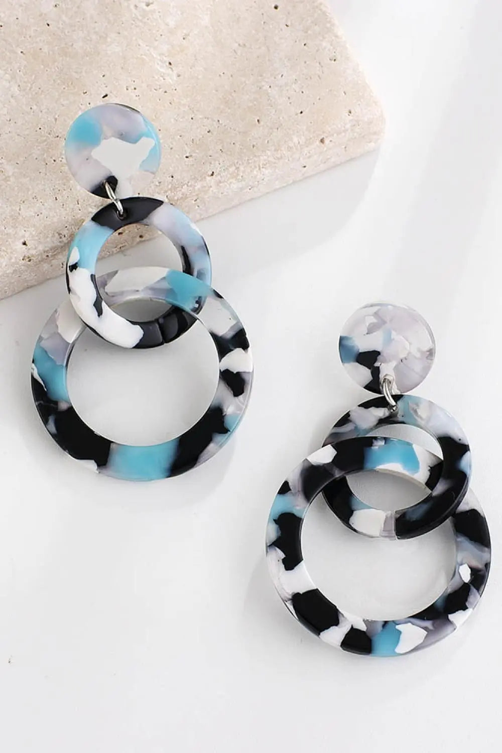 Lovcia Acrylic Double-Hoop Earrings-Earrings-Beige-One Size-Beige