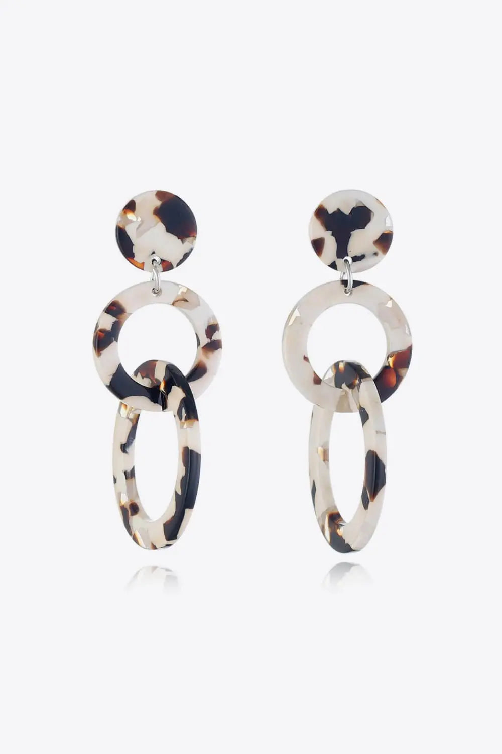 Lovcia Acrylic Double-Hoop Earrings-Earrings-Beige-One Size-Beige