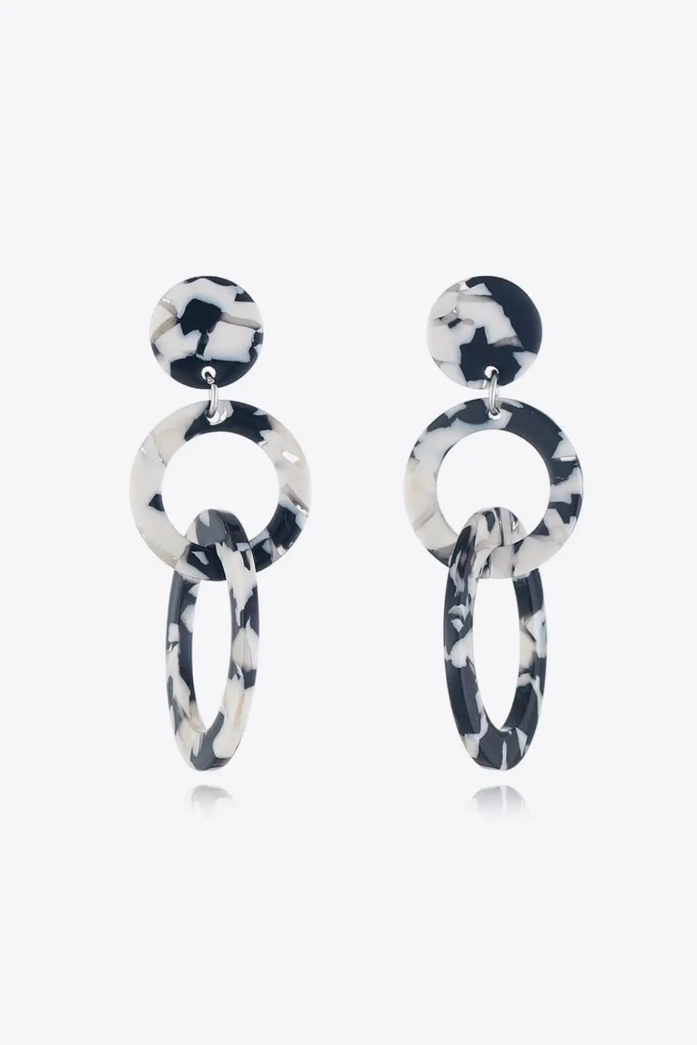 Lovcia Acrylic Double-Hoop Earrings-Earrings-Black-One Size-Black