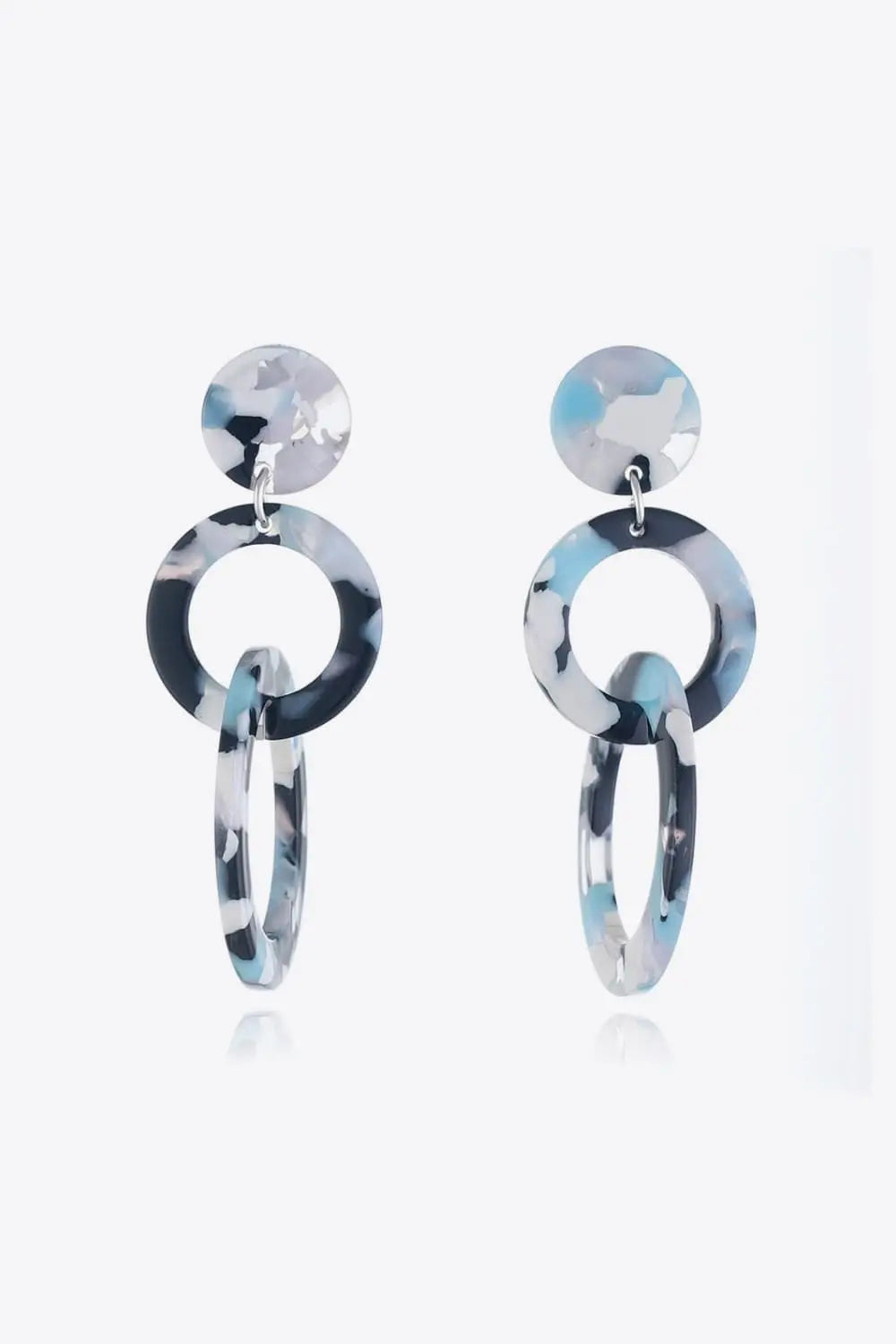Lovcia Acrylic Double-Hoop Earrings-Earrings-Pastel Blue-One Size-Pastel Blue
