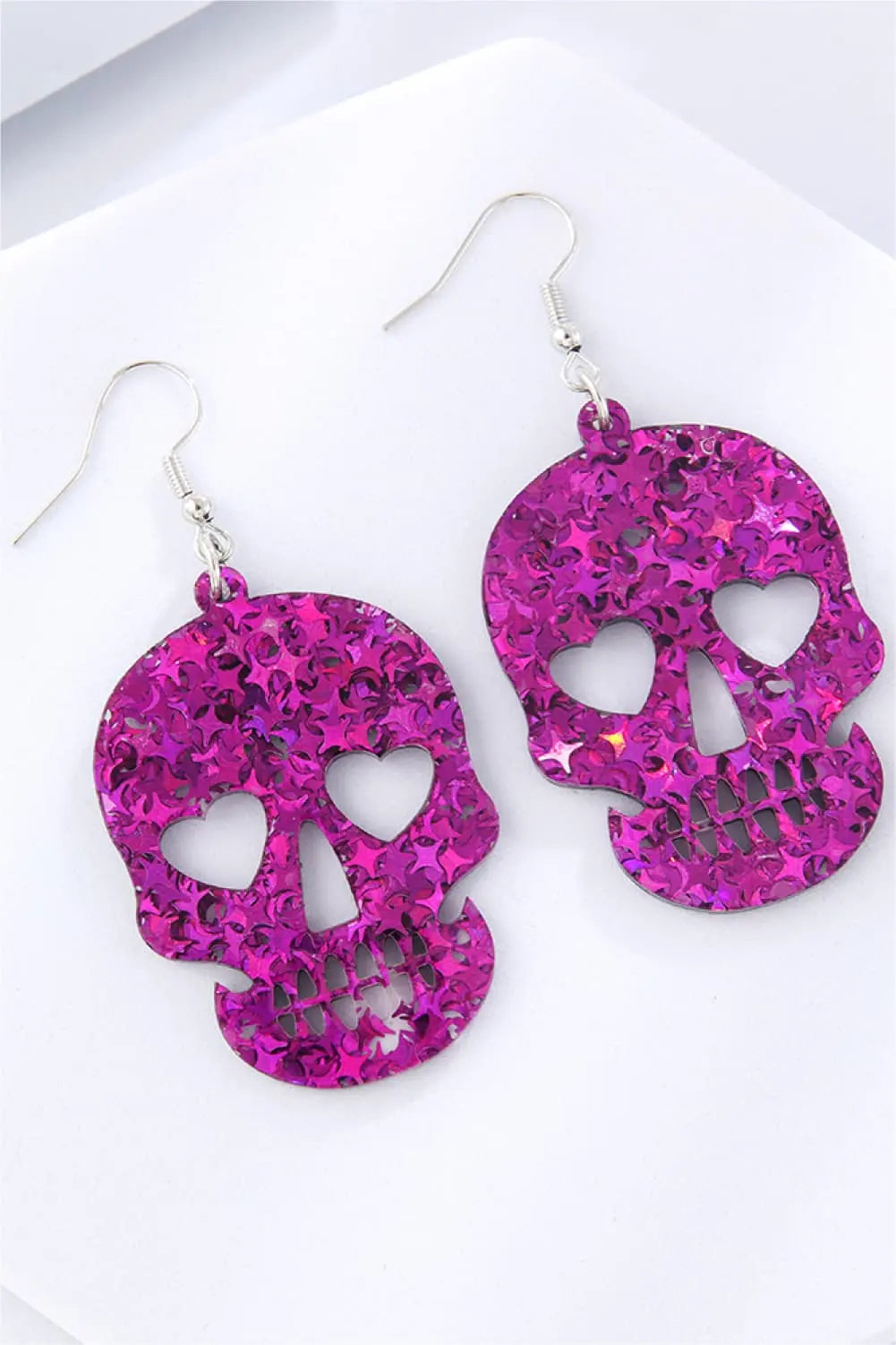 Lovcia Acrylic Skull Drop Earrings-Earrings-Multicolor-One Size-Multicolor