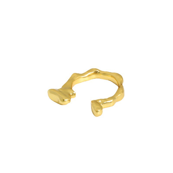 Lovcia Adjustable 18K Gold Plated Sterling Ring Open Size-Rings-Yellow Gold-Yellow Gold