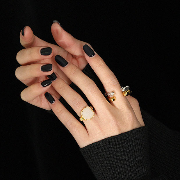 Lovcia Adjustable 18K Gold Plated Sterling Ring Open Size-Rings-Yellow Gold-Yellow Gold