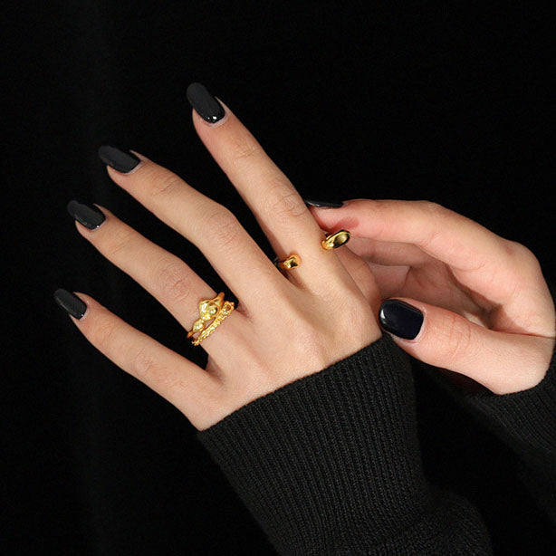 Lovcia Adjustable 18K Gold Plated Sterling Ring Open Size-Rings-Yellow Gold-Yellow Gold