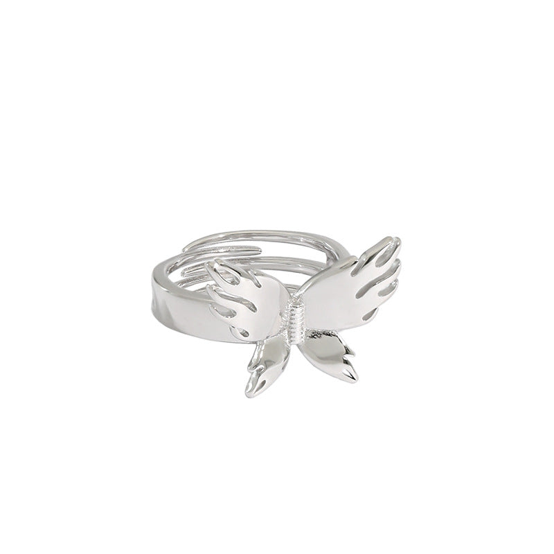 Lovcia Adjustable 925 Silver Flying Butterfly Ring Gold-Rings-Yellow Gold-Yellow Gold