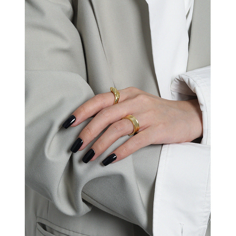 Lovcia Adjustable 925 Silver Ring Gold Plated Calla Lily-Rings-Yellow Gold-Yellow Gold