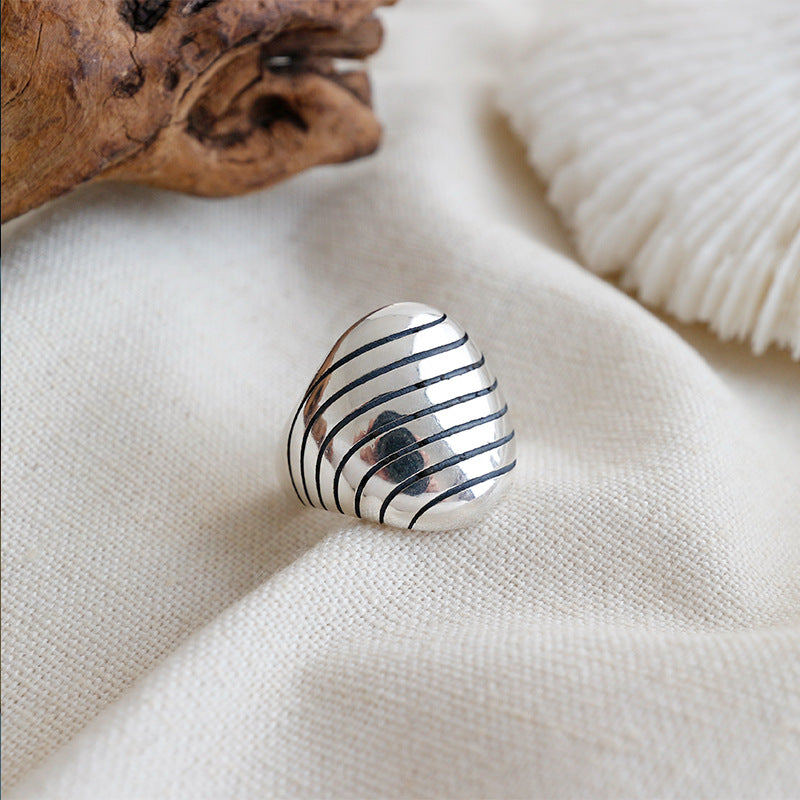 Lovcia Adjustable 925 Silver Ring Vintage Lines Cicada-Rings-Vintage-Vintage