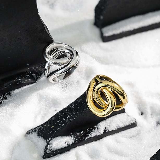 Lovcia Adjustable 925 Sterling Silver Cross Ring Gold-Rings-Yellow Gold-Yellow Gold
