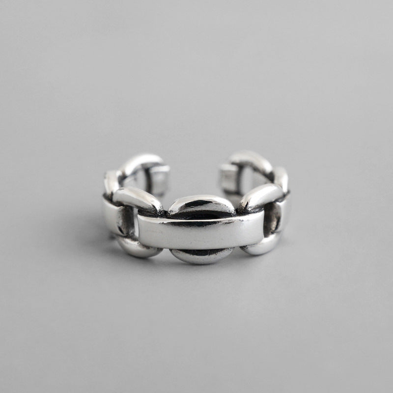 Lovcia Adjustable 925 Sterling Silver Geometry Ring-Rings-Vintage-Vintage