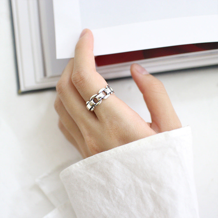 Lovcia Adjustable 925 Sterling Silver Geometry Ring-Rings-Vintage-Vintage
