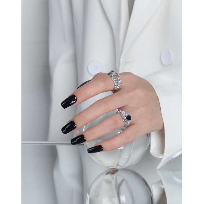 Lovcia Adjustable 925 Sterling Silver Hollow Hive Ring CZ-Rings-Rhodium-Rhodium