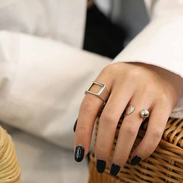 Lovcia Adjustable 925 Sterling Silver Ring Gold Plated-Rings-Silver-Silver